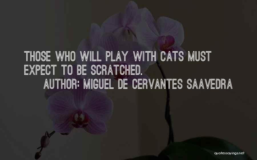 Miguel De Cervantes Saavedra Quotes: Those Who Will Play With Cats Must Expect To Be Scratched.