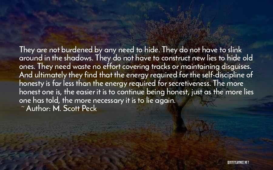 M. Scott Peck Quotes: They Are Not Burdened By Any Need To Hide. They Do Not Have To Slink Around In The Shadows. They