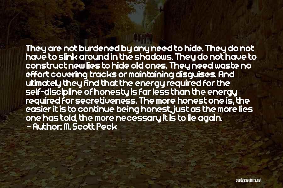 M. Scott Peck Quotes: They Are Not Burdened By Any Need To Hide. They Do Not Have To Slink Around In The Shadows. They