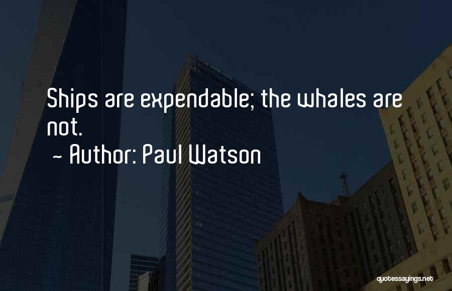 Paul Watson Quotes: Ships Are Expendable; The Whales Are Not.