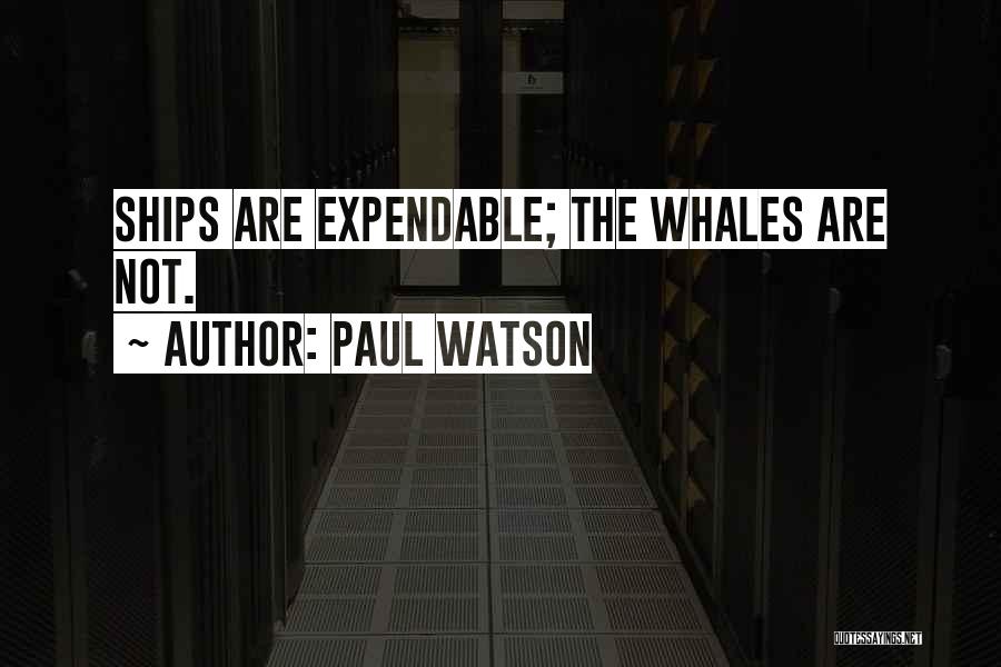 Paul Watson Quotes: Ships Are Expendable; The Whales Are Not.