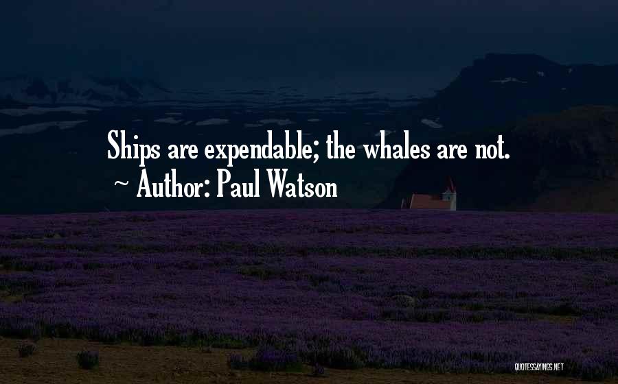 Paul Watson Quotes: Ships Are Expendable; The Whales Are Not.