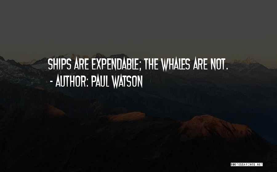 Paul Watson Quotes: Ships Are Expendable; The Whales Are Not.