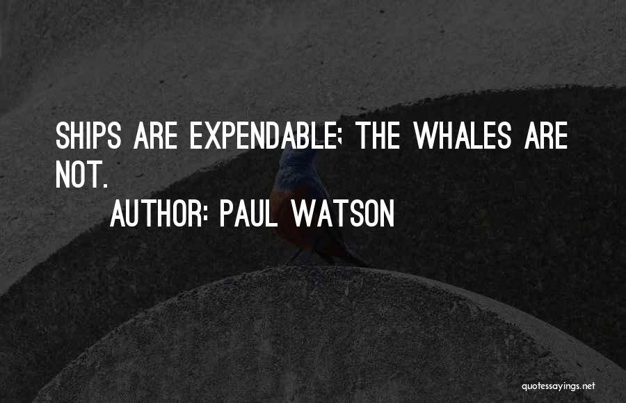 Paul Watson Quotes: Ships Are Expendable; The Whales Are Not.