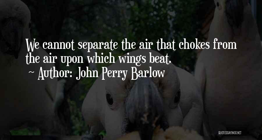 John Perry Barlow Quotes: We Cannot Separate The Air That Chokes From The Air Upon Which Wings Beat.