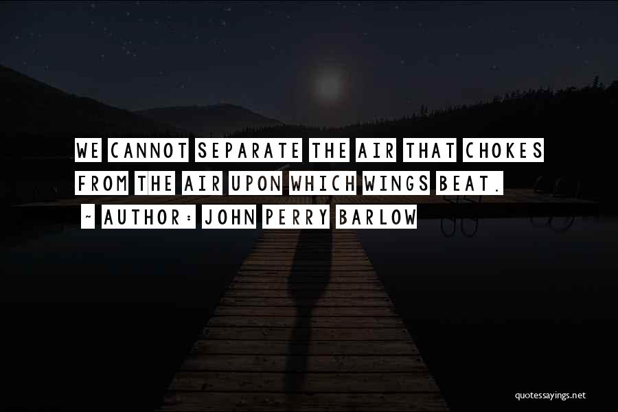 John Perry Barlow Quotes: We Cannot Separate The Air That Chokes From The Air Upon Which Wings Beat.