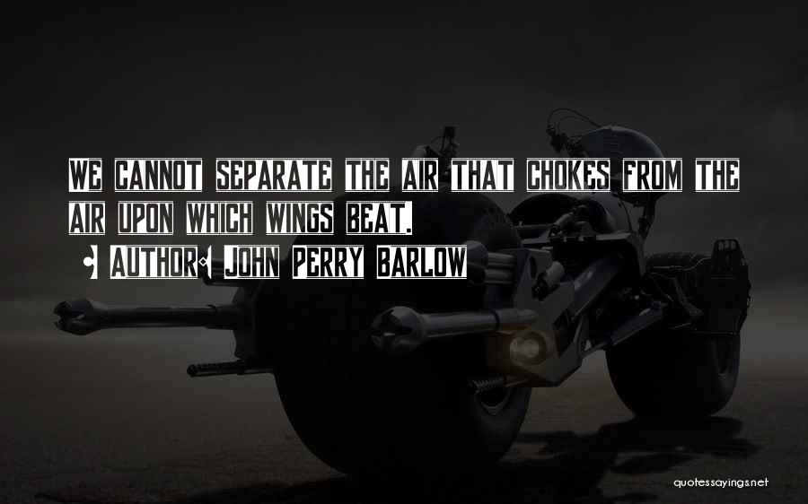 John Perry Barlow Quotes: We Cannot Separate The Air That Chokes From The Air Upon Which Wings Beat.