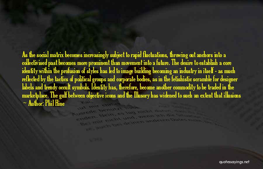 Phil Hine Quotes: As The Social Matrix Becomes Increasingly Subject To Rapid Fluctuations, Throwing Out Anchors Into A Collectivised Past Becomes More Prominent