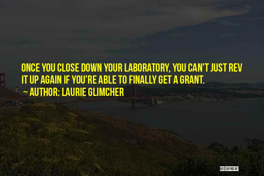 Laurie Glimcher Quotes: Once You Close Down Your Laboratory, You Can't Just Rev It Up Again If You're Able To Finally Get A