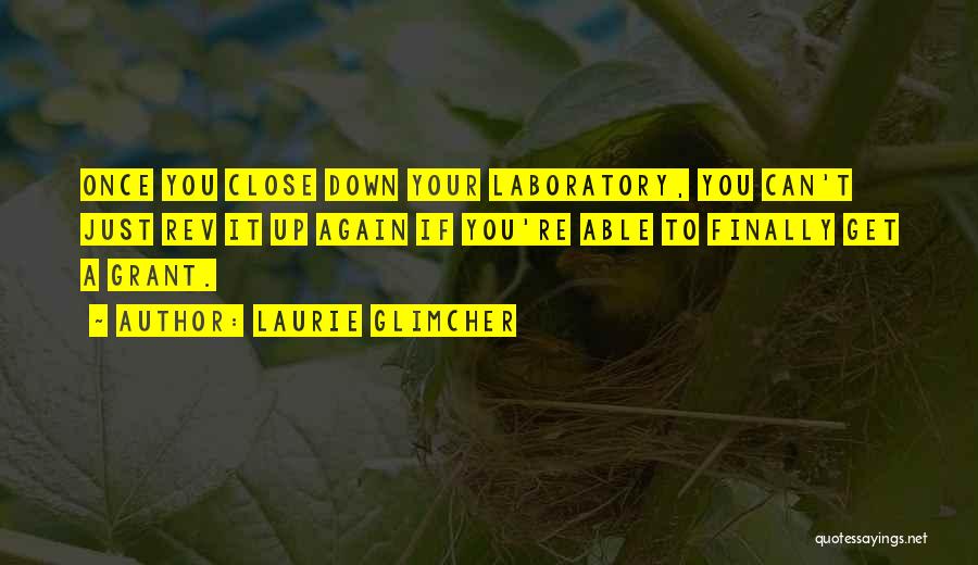 Laurie Glimcher Quotes: Once You Close Down Your Laboratory, You Can't Just Rev It Up Again If You're Able To Finally Get A