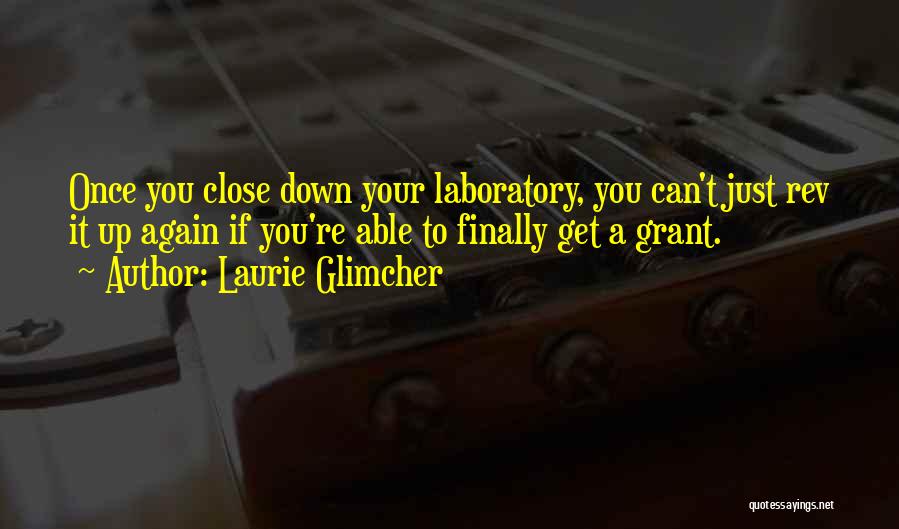 Laurie Glimcher Quotes: Once You Close Down Your Laboratory, You Can't Just Rev It Up Again If You're Able To Finally Get A