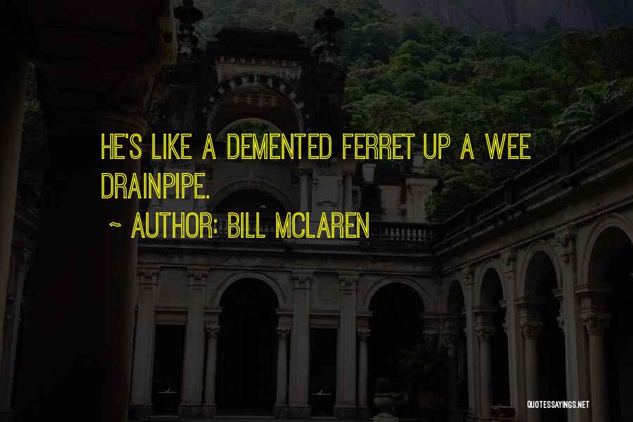 Bill McLaren Quotes: He's Like A Demented Ferret Up A Wee Drainpipe.