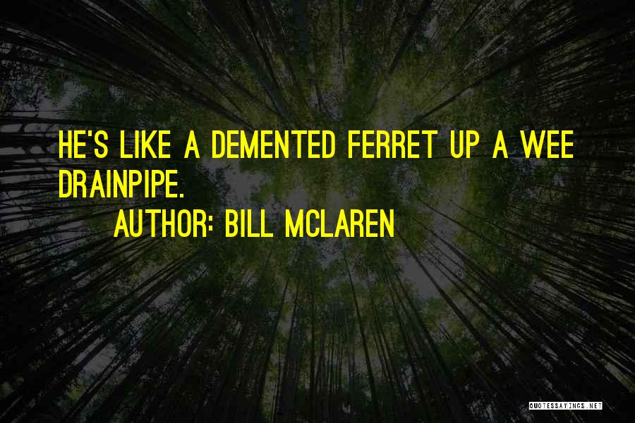 Bill McLaren Quotes: He's Like A Demented Ferret Up A Wee Drainpipe.
