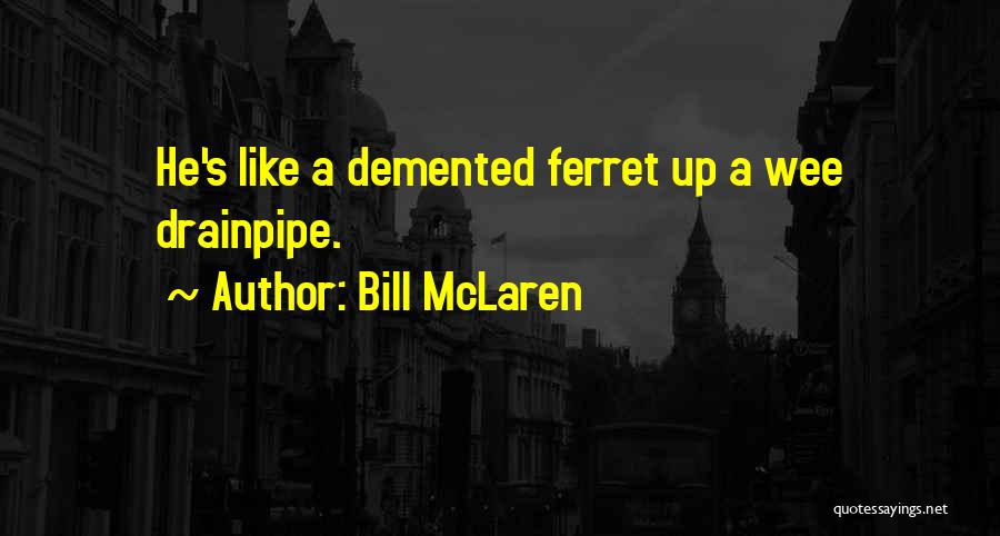 Bill McLaren Quotes: He's Like A Demented Ferret Up A Wee Drainpipe.