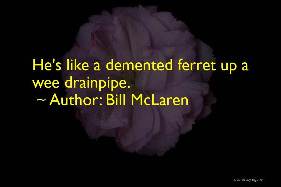 Bill McLaren Quotes: He's Like A Demented Ferret Up A Wee Drainpipe.