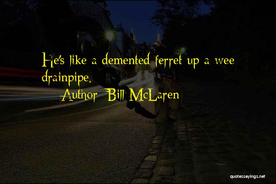 Bill McLaren Quotes: He's Like A Demented Ferret Up A Wee Drainpipe.