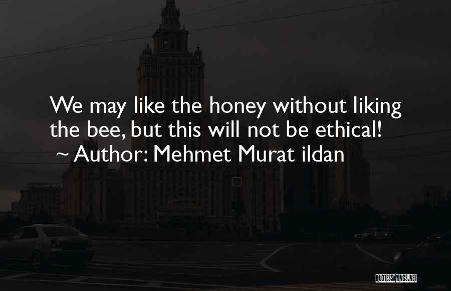Mehmet Murat Ildan Quotes: We May Like The Honey Without Liking The Bee, But This Will Not Be Ethical!