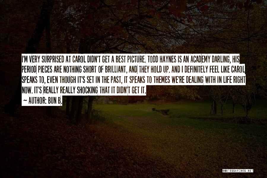 Bun B. Quotes: I'm Very Surprised At Carol Didn't Get A Best Picture. Todd Haynes Is An Academy Darling, His Period Pieces Are