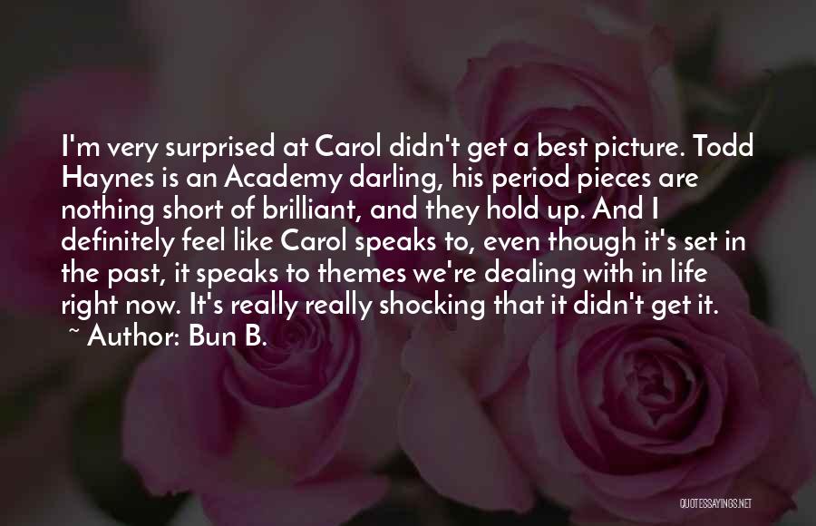 Bun B. Quotes: I'm Very Surprised At Carol Didn't Get A Best Picture. Todd Haynes Is An Academy Darling, His Period Pieces Are