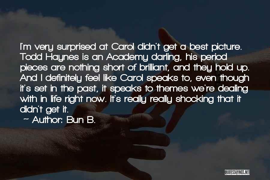 Bun B. Quotes: I'm Very Surprised At Carol Didn't Get A Best Picture. Todd Haynes Is An Academy Darling, His Period Pieces Are