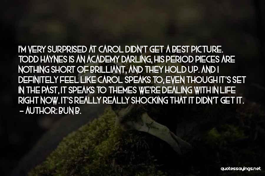 Bun B. Quotes: I'm Very Surprised At Carol Didn't Get A Best Picture. Todd Haynes Is An Academy Darling, His Period Pieces Are