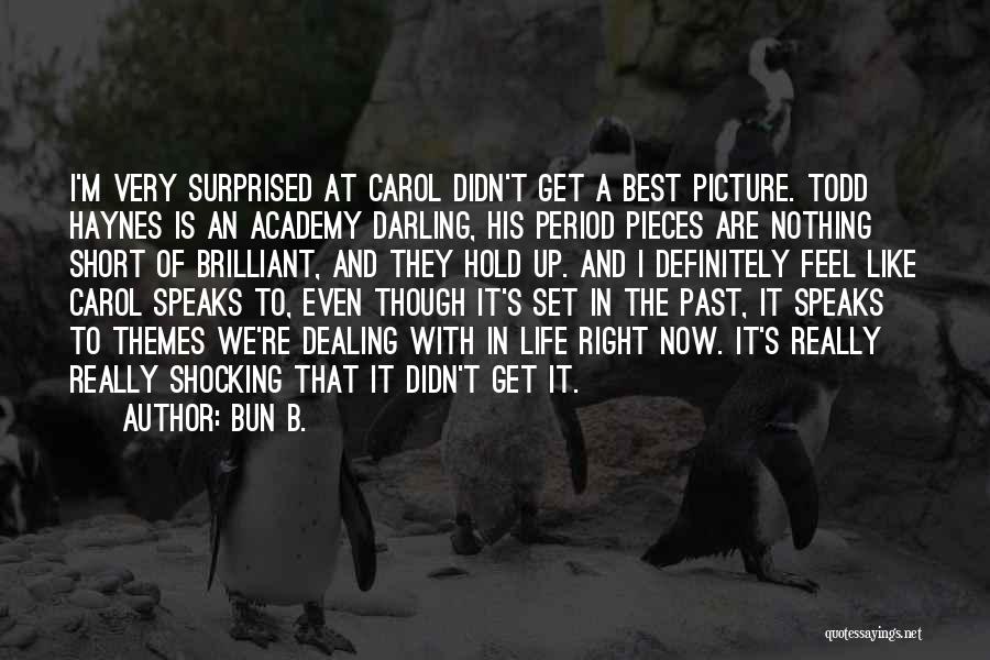 Bun B. Quotes: I'm Very Surprised At Carol Didn't Get A Best Picture. Todd Haynes Is An Academy Darling, His Period Pieces Are