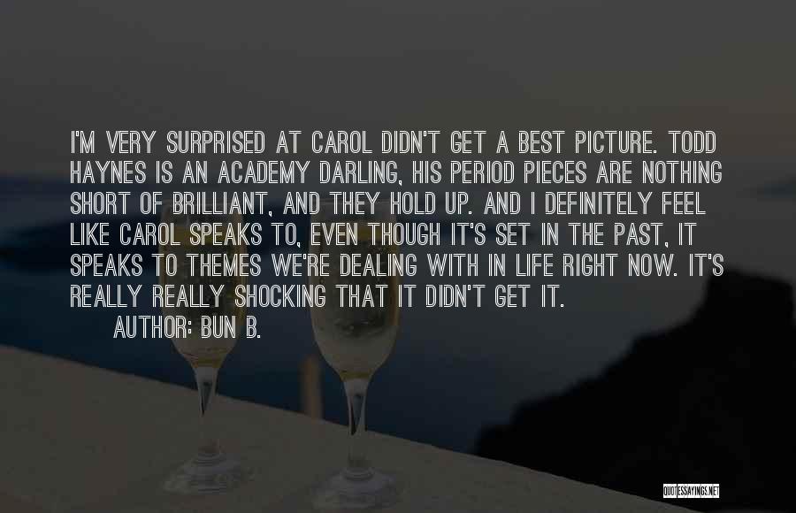 Bun B. Quotes: I'm Very Surprised At Carol Didn't Get A Best Picture. Todd Haynes Is An Academy Darling, His Period Pieces Are