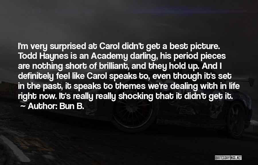 Bun B. Quotes: I'm Very Surprised At Carol Didn't Get A Best Picture. Todd Haynes Is An Academy Darling, His Period Pieces Are