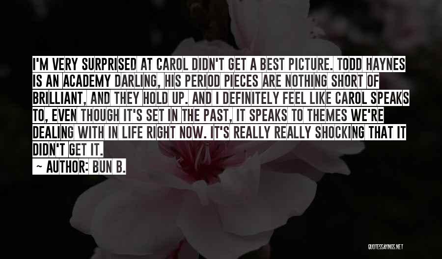 Bun B. Quotes: I'm Very Surprised At Carol Didn't Get A Best Picture. Todd Haynes Is An Academy Darling, His Period Pieces Are