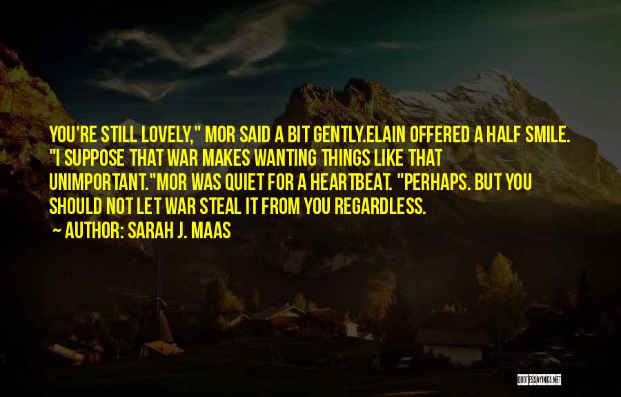 Sarah J. Maas Quotes: You're Still Lovely, Mor Said A Bit Gently.elain Offered A Half Smile. I Suppose That War Makes Wanting Things Like