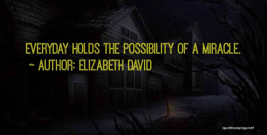 Elizabeth David Quotes: Everyday Holds The Possibility Of A Miracle.