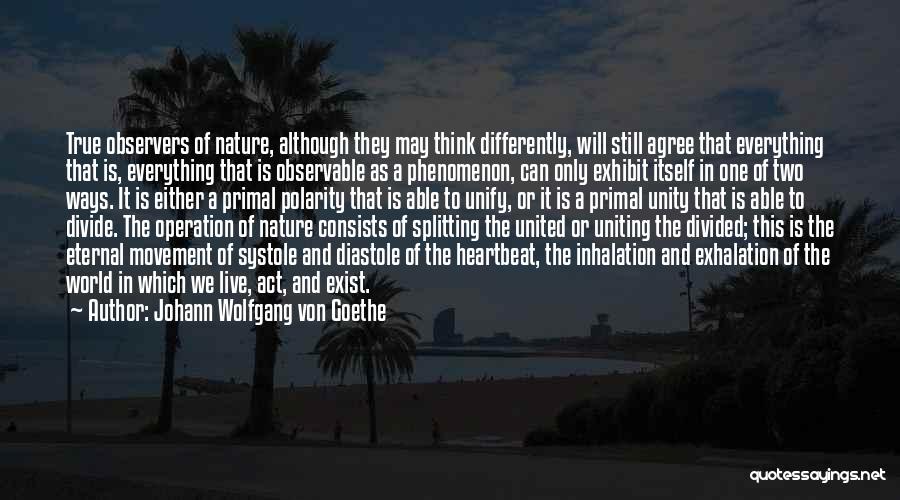 Johann Wolfgang Von Goethe Quotes: True Observers Of Nature, Although They May Think Differently, Will Still Agree That Everything That Is, Everything That Is Observable