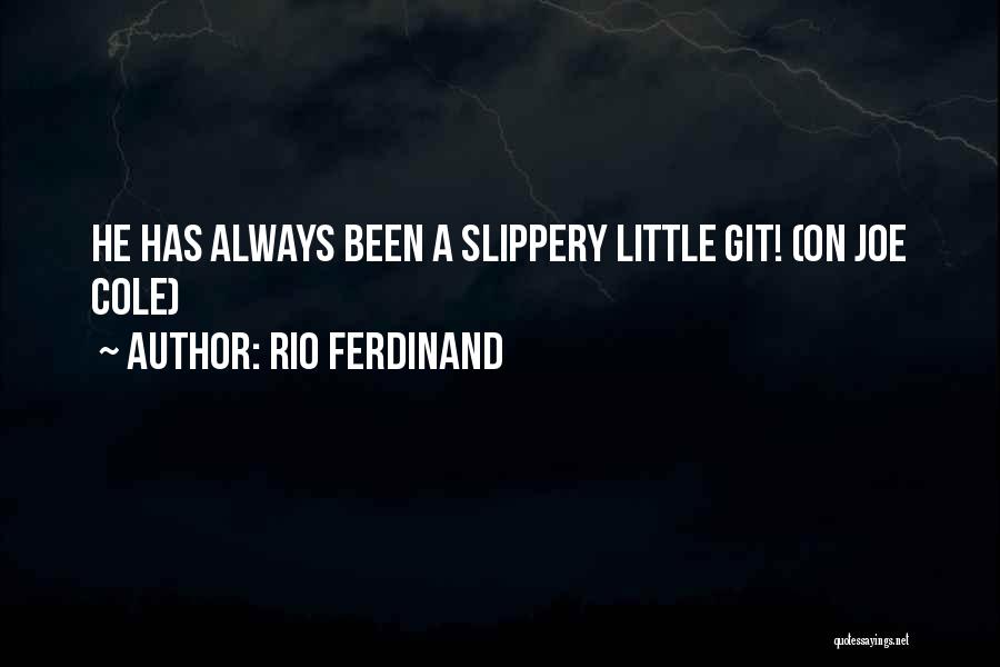 Rio Ferdinand Quotes: He Has Always Been A Slippery Little Git! (on Joe Cole)