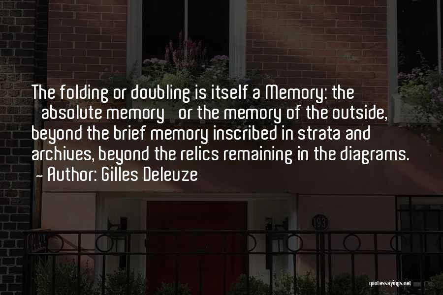 Gilles Deleuze Quotes: The Folding Or Doubling Is Itself A Memory: The 'absolute Memory' Or The Memory Of The Outside, Beyond The Brief