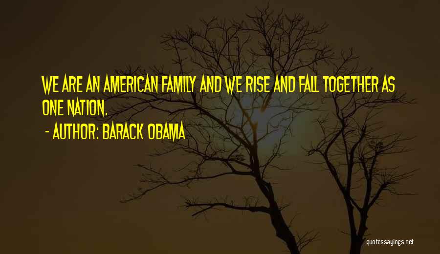 Barack Obama Quotes: We Are An American Family And We Rise And Fall Together As One Nation.