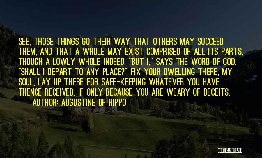 Augustine Of Hippo Quotes: See, Those Things Go Their Way That Others May Succeed Them, And That A Whole May Exist Comprised Of All