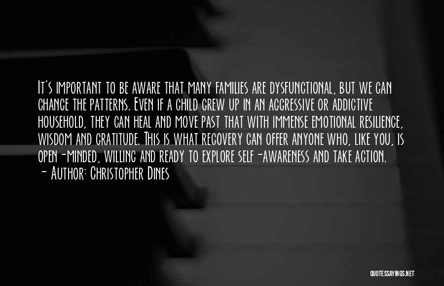 Christopher Dines Quotes: It's Important To Be Aware That Many Families Are Dysfunctional, But We Can Change The Patterns. Even If A Child