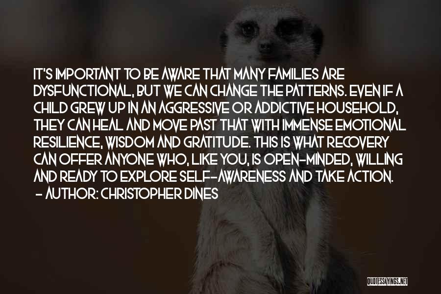 Christopher Dines Quotes: It's Important To Be Aware That Many Families Are Dysfunctional, But We Can Change The Patterns. Even If A Child