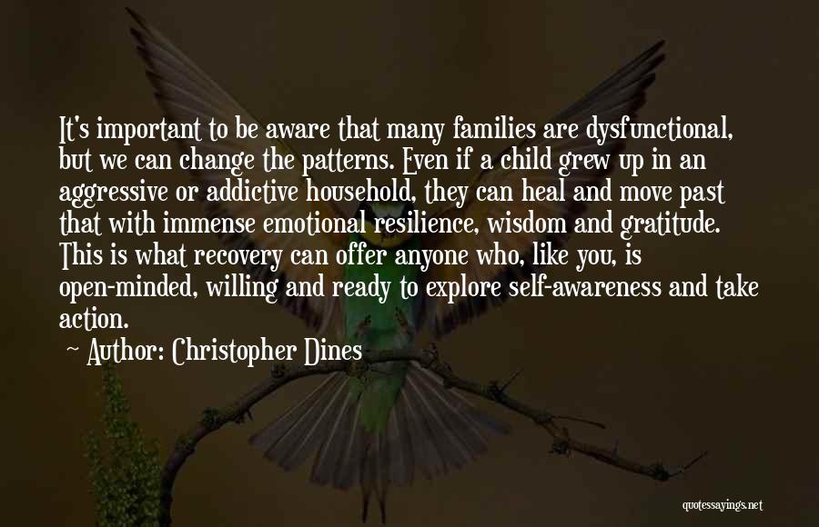 Christopher Dines Quotes: It's Important To Be Aware That Many Families Are Dysfunctional, But We Can Change The Patterns. Even If A Child