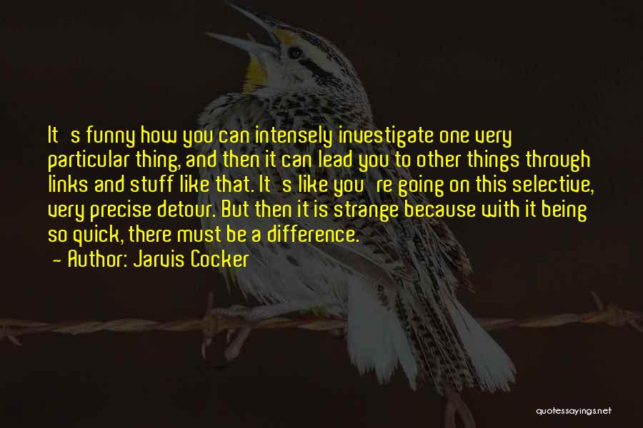 Jarvis Cocker Quotes: It's Funny How You Can Intensely Investigate One Very Particular Thing, And Then It Can Lead You To Other Things