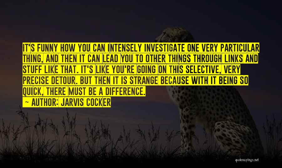 Jarvis Cocker Quotes: It's Funny How You Can Intensely Investigate One Very Particular Thing, And Then It Can Lead You To Other Things