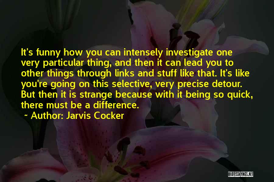 Jarvis Cocker Quotes: It's Funny How You Can Intensely Investigate One Very Particular Thing, And Then It Can Lead You To Other Things