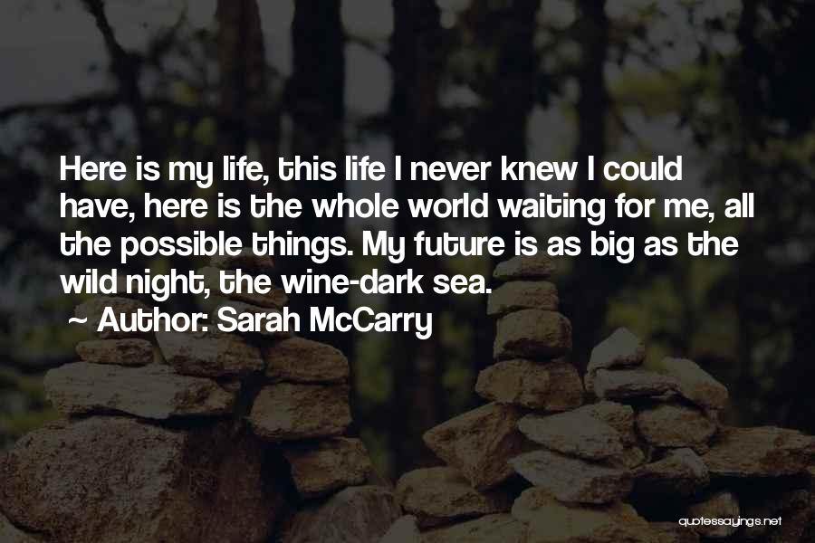 Sarah McCarry Quotes: Here Is My Life, This Life I Never Knew I Could Have, Here Is The Whole World Waiting For Me,