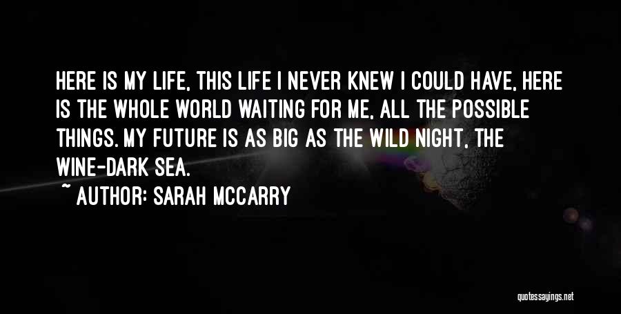 Sarah McCarry Quotes: Here Is My Life, This Life I Never Knew I Could Have, Here Is The Whole World Waiting For Me,
