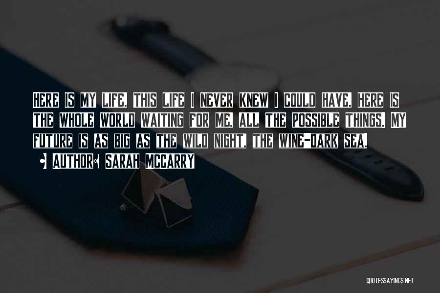 Sarah McCarry Quotes: Here Is My Life, This Life I Never Knew I Could Have, Here Is The Whole World Waiting For Me,
