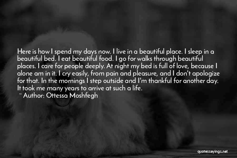 Ottessa Moshfegh Quotes: Here Is How I Spend My Days Now. I Live In A Beautiful Place. I Sleep In A Beautiful Bed.