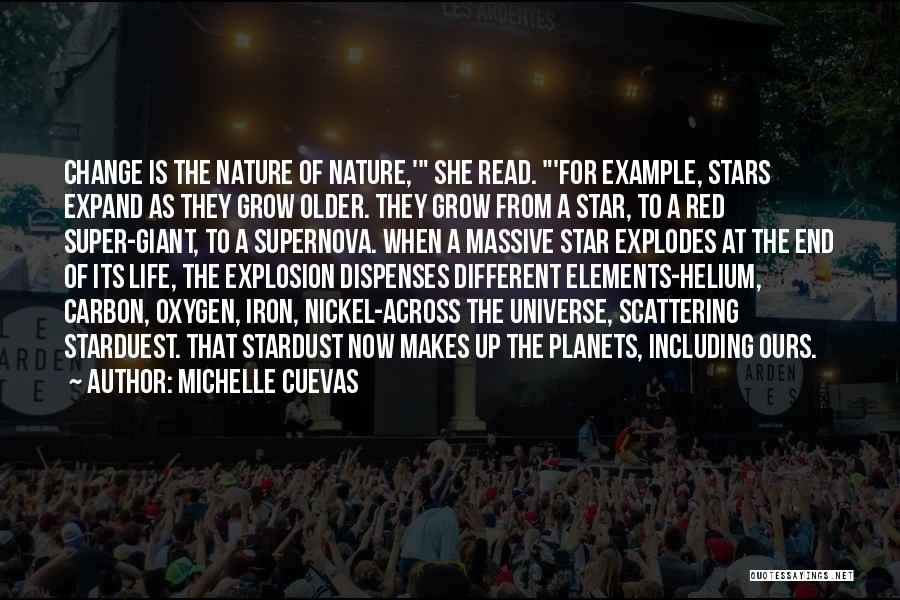 Michelle Cuevas Quotes: Change Is The Nature Of Nature,' She Read. 'for Example, Stars Expand As They Grow Older. They Grow From A