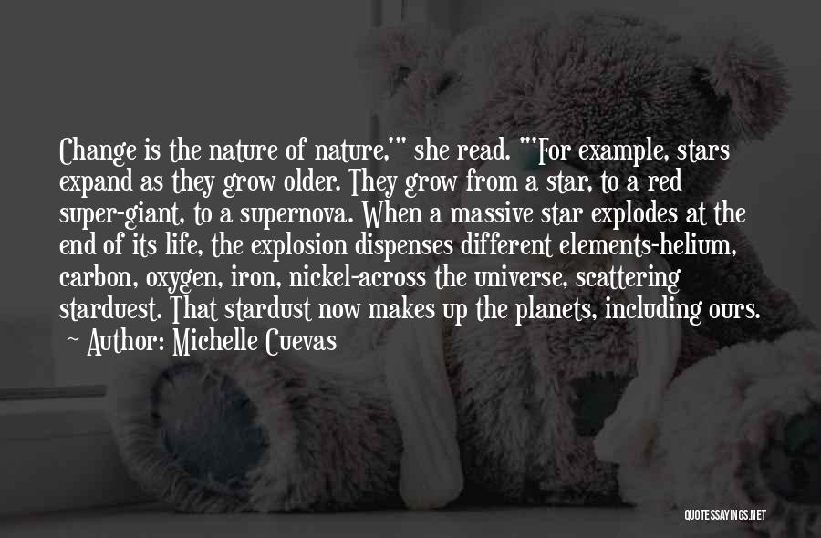 Michelle Cuevas Quotes: Change Is The Nature Of Nature,' She Read. 'for Example, Stars Expand As They Grow Older. They Grow From A