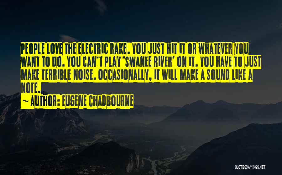 Eugene Chadbourne Quotes: People Love The Electric Rake. You Just Hit It Or Whatever You Want To Do. You Can't Play 'swanee River'