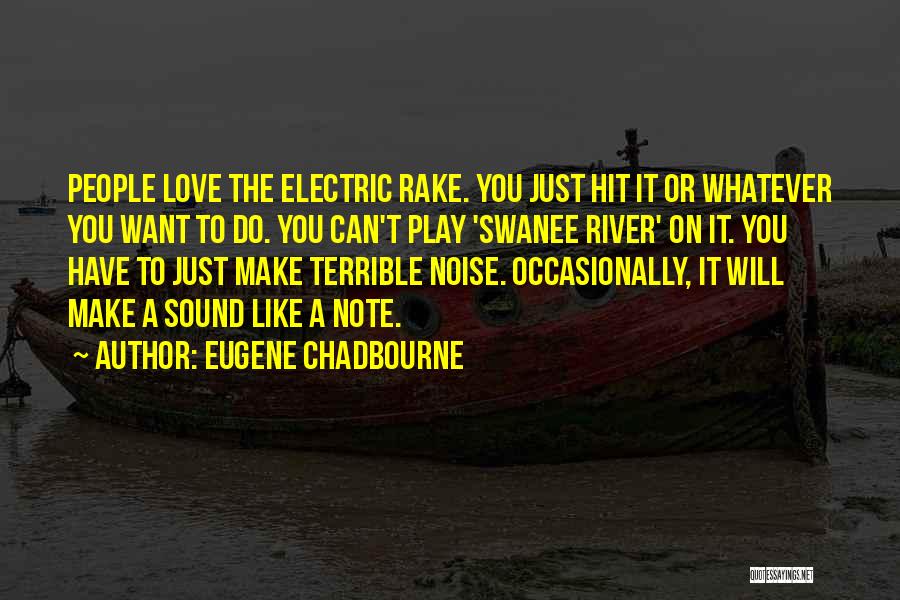 Eugene Chadbourne Quotes: People Love The Electric Rake. You Just Hit It Or Whatever You Want To Do. You Can't Play 'swanee River'